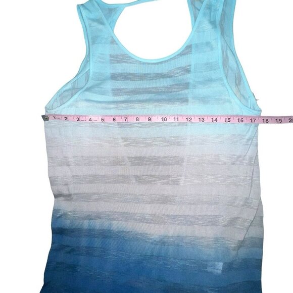 LANGUAGE LA WOMEN TWIST‎ BACK PULLOVER SKY BLUE GREY OMBRE TANK TOP MEDIUM NEW - Picture 4 of 10